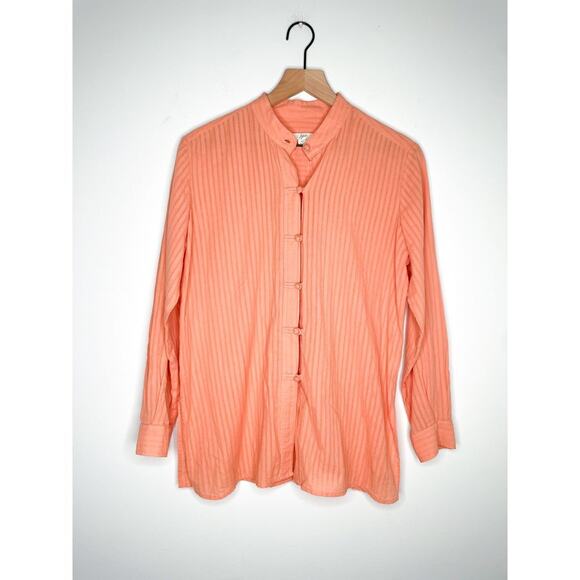 J. Jill Tunic Top XS Orange Button Up Modest Long Sleeve Minimalist - Picture 1 of 8